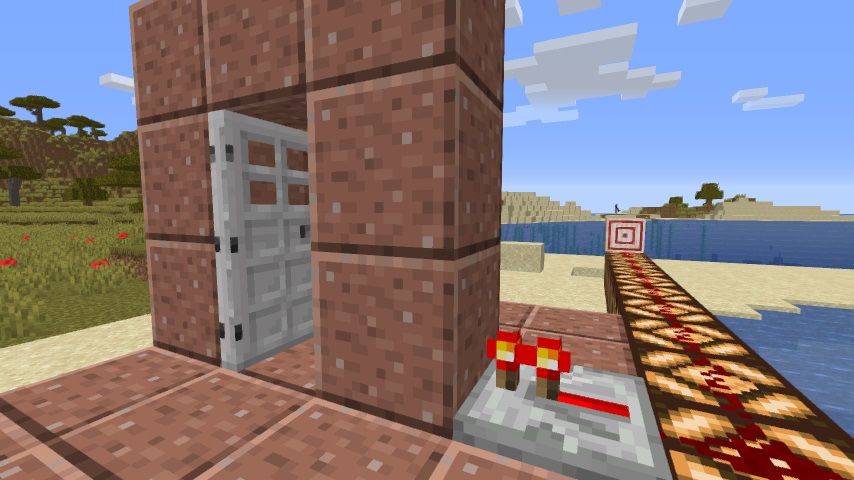 ターゲットブロックを用いたドアの開閉装置の例