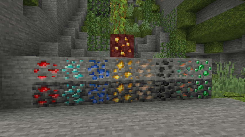 マイクラ Minecraft 1 17で大きく変化した鉱石の見た目 まいんくらふと みっくすじゅーす